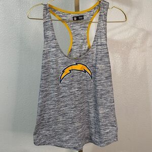 NFL CHARGERS Team Apparel Heathered Gray and Yellow Top